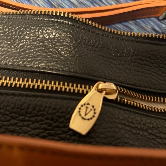 VALENTINA Italia Handbag Crossbody Pebbled Brown Leather Made in Italy, - Picture 3 of 8